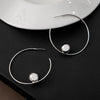 Silver Ball Hoops