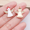Pink White Enamel Zinc Alloy Santa Snowflake Gift Box Snowman Charm Pendant for Bracelets