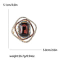 Nested Loop Crystal Brooch With Rectangular Center Stone view 6