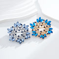 Blue Floral Wreath Openwork Crystal Two Designs Metal Brooch Pin view 5
