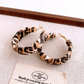Leopard Wrapped Hoop Earrings In Two Shapes And Sizes view 7