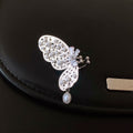 Crystal Butterfly Ear Cuff With Pearl Drop In Silver Tone view 6