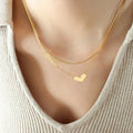 Double Layer Love Script Heart Pendant Necklace Set view 8
