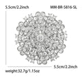 Large Crystal Flower Brooch Openwork Silver Or Gold Pin view 6