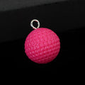 Molded Golf Ball Charm Pendants Dimpled Silver-Tone Loop Six Colors view 9