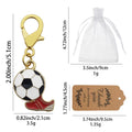 Enamel Soccer Ball Red Cleat Keychain Gold Lobster Clasp view 2