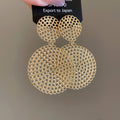 Openwork Double Disc Statement Earrings In Two Tones view 6
