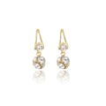 Gold Tone Open Teardrop Clear Look Caged Ball Earrings view 5