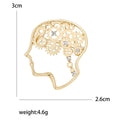 Filigree Brain Outline Brooch Decorative Lapel Pin view 5