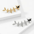 Fish Skeleton Brooch in Polished Metal for Jackets and Scarves view 2