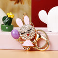 Jeweled Dress Rabbit Holding a Balloon Keychains in Four Colors view 4
