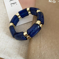 Acrylic Glitter Geometric Stretch Bracelet Gold Spacers 5 Colors view 7