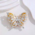 White Butterfly Crystal Metal Brooch Pin for Jackets and Lapels view 4