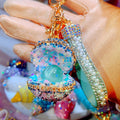 Jeweled Treasure Shell Keychains in Starry Glitter Pearl and Bubble Styles view 1
