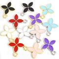 Colorful Four Petal Flower Jewelry Components For DIY Earrings And Bracelets Charms view 2