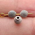 5.5x5.5x5.5mm 0.46g Antique Silver Zinc Alloy Dotted Texture Ball Loose Metal Beads for Bracelet Making