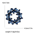 Marquise Crystal Floral Wreath Brooch in Navy or Multicolor view 6