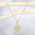 Gold Tone Evil Eye and Hamsa Pendant Necklaces in Five Designs view 4