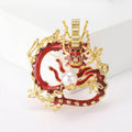 Colorful Coiled Dragon Enamel Brooch In Four Colorways view 9