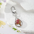 Silver Teardrop Dried Flower Resin Keychains Lobster Clasp 7 Styles view 9