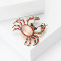Crystal Crab Brooch With Red Or Green Striped Legs view 3
