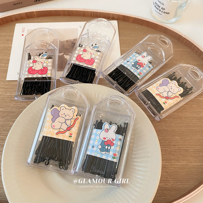 Boxed Black Bobby Pins In Wave Curved Or Straight Thirty Piece Sets
