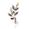 Multicolor Crystal Leaf Branch Brooch in Multicolor view 5