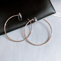 Large Thin Hoop Clip Earrings in Gold and Silver Tone view 7