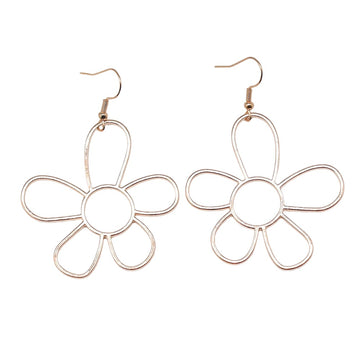 Open Flower Drop Earrings in Detailed Metal Finishes for Jewelry Making