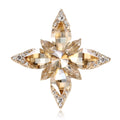 Eight Point Star Crystal Two Designs Metal Brooch Pin view 6