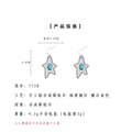 Antique Silver Star Turquoise Cabochon Hook Drop Earrings view 3