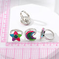 Silver Tone Multicolor Shape Adjustable Fashion Rings view 5