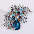 Crystal Burst Brooch with Teardrop Accent for Jackets, Coats, and Scarves view 6