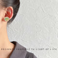 Mint Green Resin Rose with Gold Fleck Stud Earrings view 2