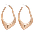 Gold Tone Irregular Open Hoop Statement Earrings Jewelry view 5