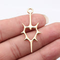 Spiked Open Heart Metal Pendant in Four Polished Finishes view 3