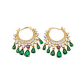 Crystal Teardrop Fringe Hoop Earrings in Two Metal Tones view 5