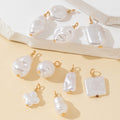Faux Pearl Baroque Charm Pendant Set Ten Mixed Shapes view 2