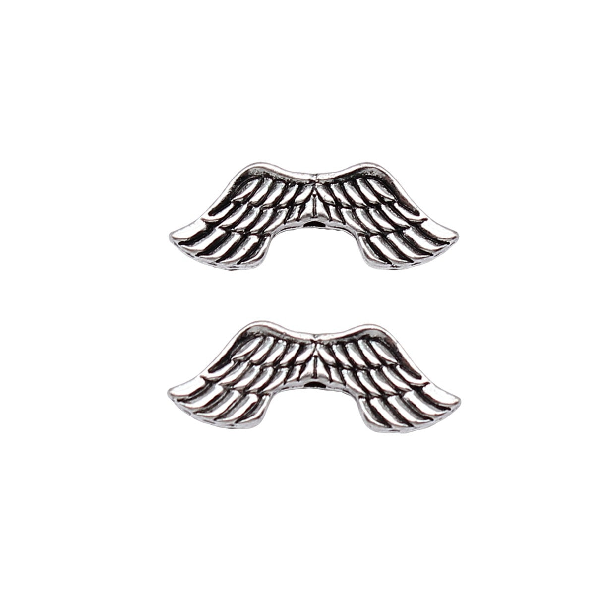 21x8mm 1.1g Antique Silver Zinc Alloy Angel Wing Loose Metal Beads for DIY Bracelet Jewelry Making