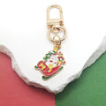 Christmas Enamel Alloy Keychains Gold Lobster Clasp 12 Styles view 4