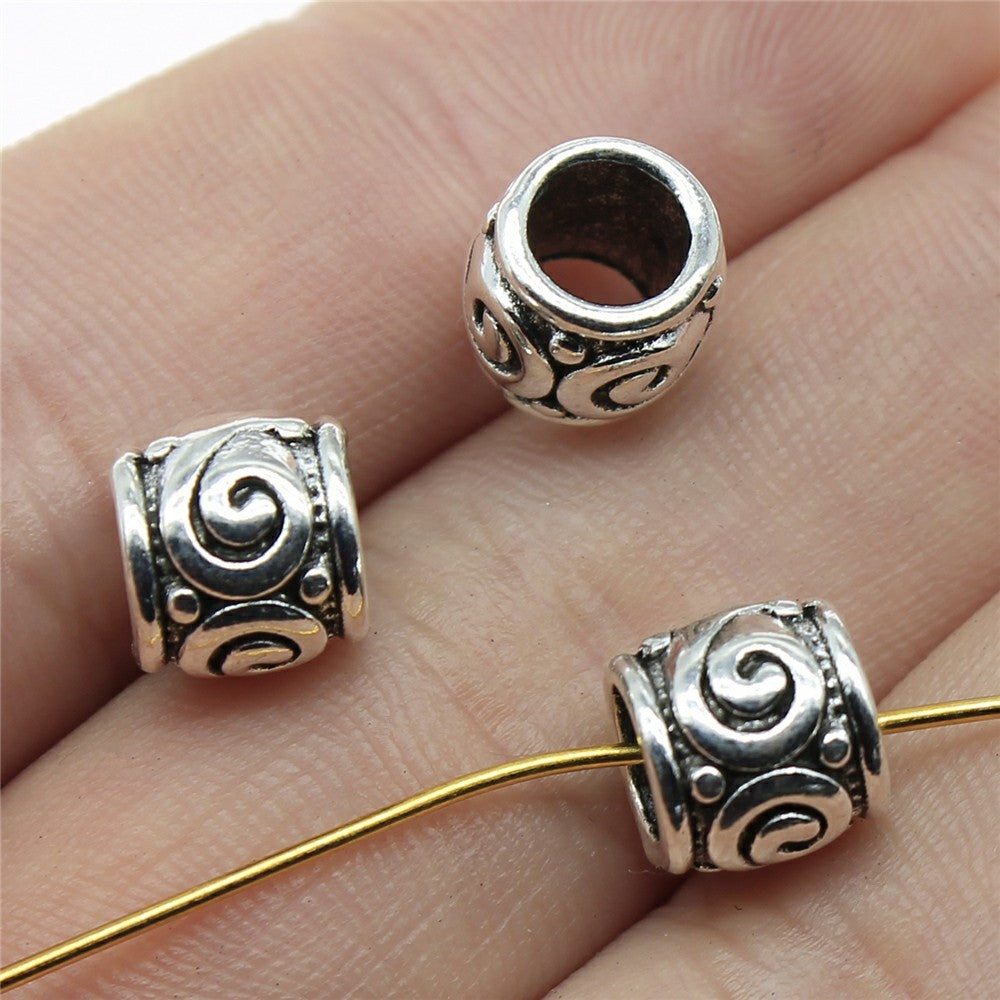 9x9x8mm 1.4g Zinc Alloy Roman Pattern Large Hole Spacer Beads for Bracelet Necklace DIY Jewelry