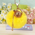 Zinc Alloy Bell Cage Keychain with Pompom Charm in 39 Color Choices view 4