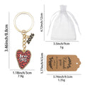 Red Leopard Love You Heart Keychain Gold Ring 2026 Charm view 2