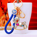 Crystal Rocking Horse Keychains with Six Fortune Cord Options view 2