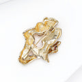 Gold Abstract Couple Faces Kiss Metal Figure Brooch Pin view 4