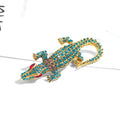 Aqua Gold Tone Fish Crystal Metal Brooch Pin for Jackets and Lapels view 4