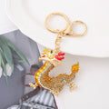 Rhinestone Chinese Dragon Keychain Enamel Charm Braided Cords view 8