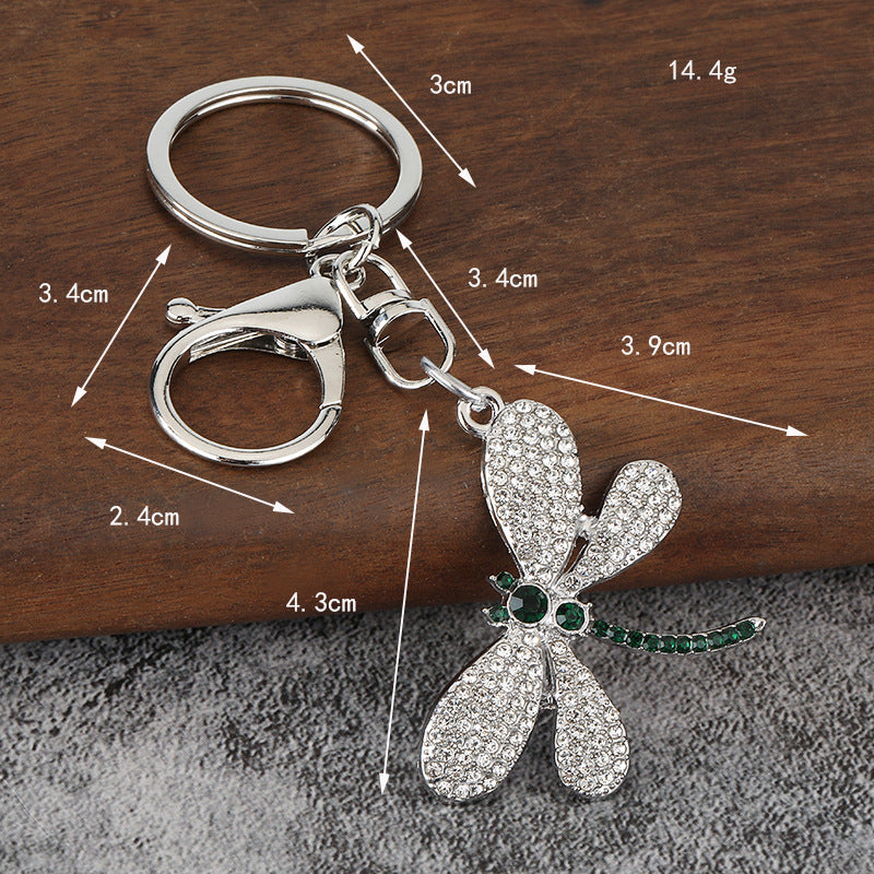 Crystal Dragonfly Keychain Charm Bag Accessory