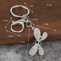 Clear Stone Dragonfly Keychain, Split Ring And Lobster Clasp view 2