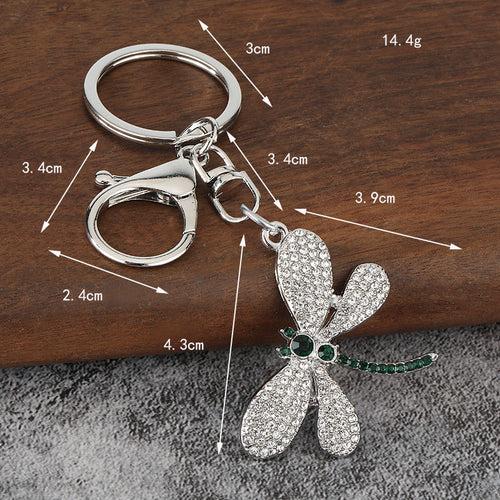 Crystal Dragonfly Keychain Charm Bag Accessory